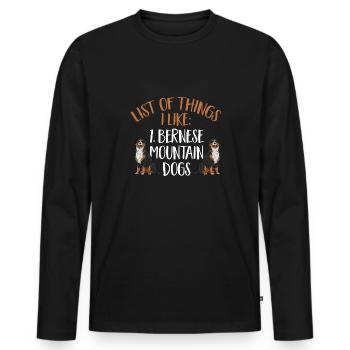 Bouvier bernois - T-shirt manches longues Premium bio Homme - noir - Devant - Nico (187cm)