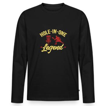 Discgolf Disc Golf Frisbee - T-shirt manches longues Premium bio Homme - noir - Devant - Nico (187cm)