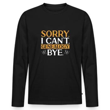 Genealogy Genealogy Genealogist - Men's Premium Organic Long Sleeve Shirt - black - Front - Nico (187cm)