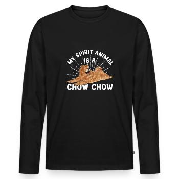 Chow Chow Hund - Männer Premium Bio Langarmshirt - Schwarz - Vorne - Nico (187cm)