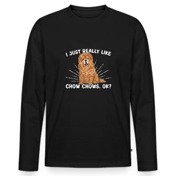 Chow Chow Hund - Männer Premium Bio Langarmshirt - Schwarz - Vorne - Nico (187cm)