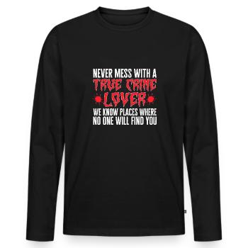Wahre Verbrechen Podcaster True Crime Podcast - Männer Premium Bio Langarmshirt - Schwarz - Vorne - Nico (187cm)