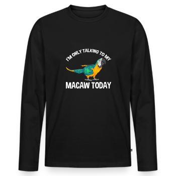 Yellow-breasted Macaw Parrot Blue And Yellow Macaw - Men's Premium Organic Long Sleeve Shirt - black - Front - Nico (187cm)