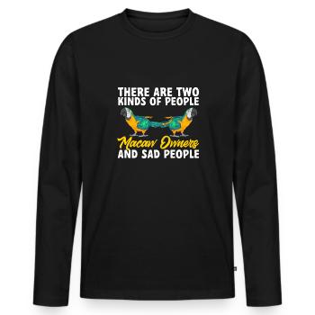 Yellow-breasted Macaw Parrot Blue And Yellow Macaw - Men's Premium Organic Long Sleeve Shirt - black - Front - Nico (187cm)