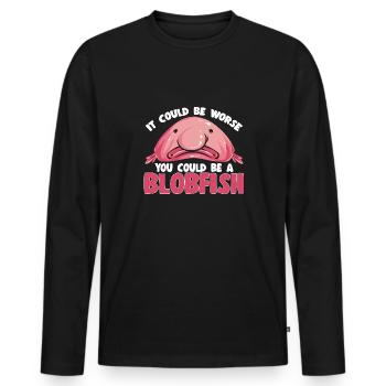 Blob fish - Men's Premium Organic Long Sleeve Shirt - black - Front - Nico (187cm)