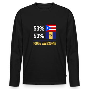 Drapeau de la Barbade Bayan barbadien - T-shirt manches longues Premium bio Homme - noir - Devant - Nico (187cm)