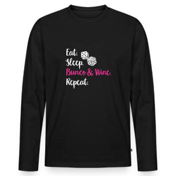 Bunco Dice Game - Men's Premium Organic Long Sleeve Shirt - black - Front - Nico (187cm)