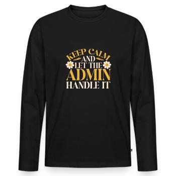 Secrétaire, Adjointe administrative, Commis de bureau - T-shirt manches longues Premium bio Homme - noir - Devant - Nico (187cm)