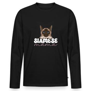 Siamkatze - Männer Premium Bio Langarmshirt - Schwarz - Vorne - Nico (187cm)