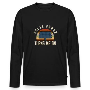 Solar Panel Solar Energy Solar Power - Men's Premium Organic Long Sleeve Shirt - black - Front - Nico (187cm)
