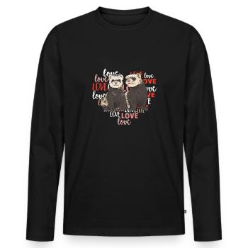 Ferret Owner Ferret - Men's Premium Organic Long Sleeve Shirt - black - Front - Nico (187cm)