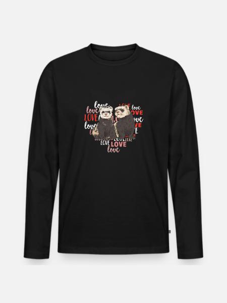 Frettchen Besitzer Frettchen - Männer Premium Bio Langarmshirt - Schwarz