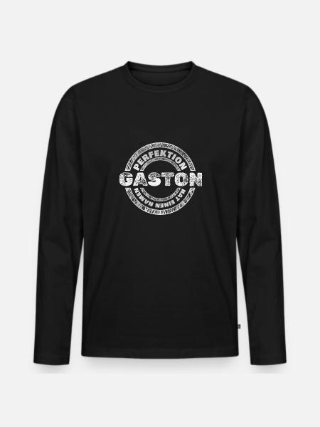 Gift for Gaston - Men's Premium Organic Long Sleeve Shirt - black