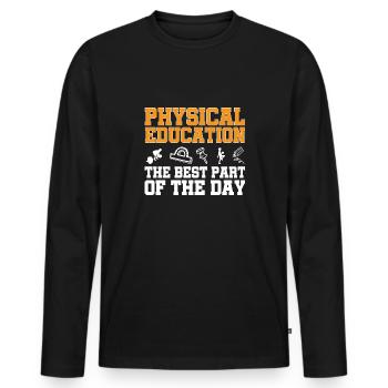 Physical Education Teacher Physical Education Teacher - Men's Premium Organic Long Sleeve Shirt - black - Front - Nico (187cm)