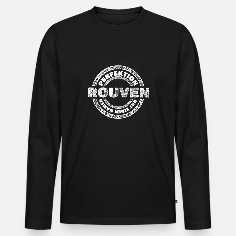 Rouven - Männer Premium Bio Langarmshirt - Schwarz