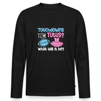 expecting parent Baby announcement gender reveal - Men's Premium Organic Long Sleeve Shirt - black - Front - Nico (187cm)