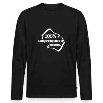 Dessinateur - T-shirt manches longues Premium bio Homme - noir - Devant - Nico (187cm)