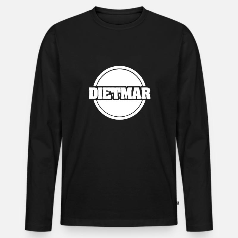 Dietmar als Vorname - Männer Premium Bio Langarmshirt - Schwarz