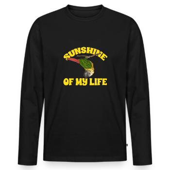 Molinasittich Papagei Vogel Sittich - Männer Premium Bio Langarmshirt - Schwarz - Vorne - Nico (187cm)
