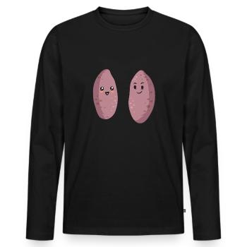Légumes-racines de patates douces - T-shirt manches longues Premium bio Homme - noir - Devant - Nico (187cm)