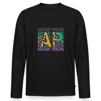 Deputy Principal - Men's Premium Organic Long Sleeve Shirt - black - Front - Nico (187cm)