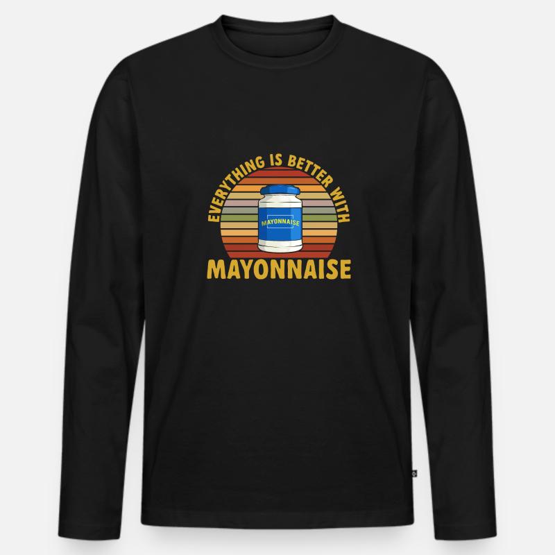 Mayonnaise - Männer Premium Bio Langarmshirt - Schwarz