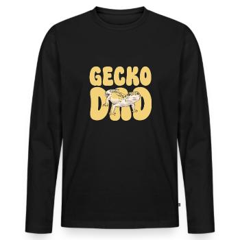 Leopard Gecko Reptile Pet Gecko - Men's Premium Organic Long Sleeve Shirt - black - Front - Nico (187cm)