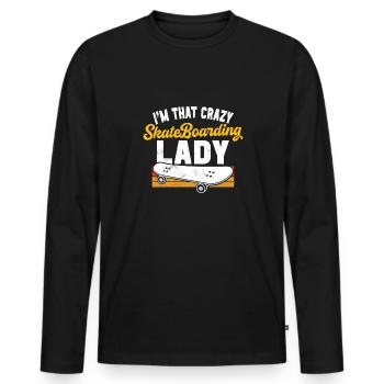 Skateboarding Crazy Skateboarding Lady für Skater - Männer Premium Bio Langarmshirt - Schwarz - Vorne - Nico (187cm)
