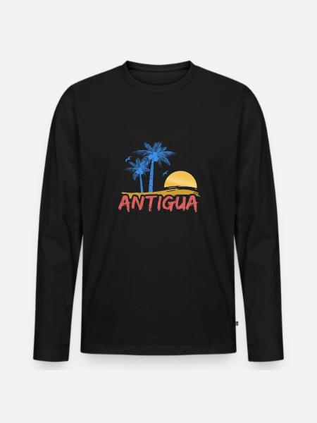 Antigua Beach - Men's Premium Organic Long Sleeve Shirt - black