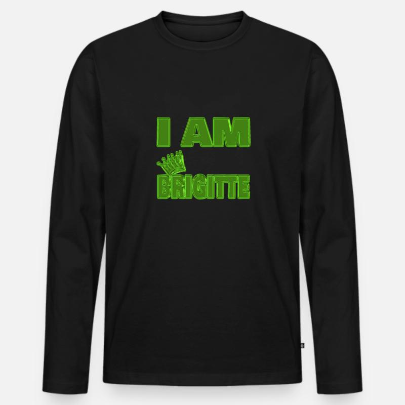 Brigitte - Männer Premium Bio Langarmshirt - Schwarz