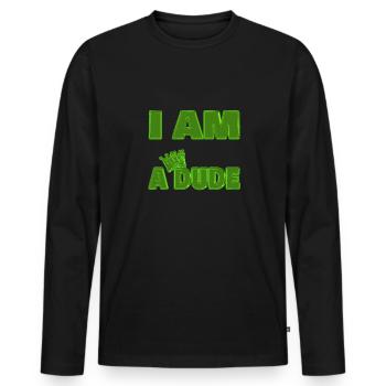 König Dude Name - Männer Premium Bio Langarmshirt - Schwarz - Vorne - Nico (187cm)
