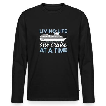 Croisière Croisière Vacances Mer - T-shirt manches longues Premium bio Homme - noir - Devant - Nico (187cm)