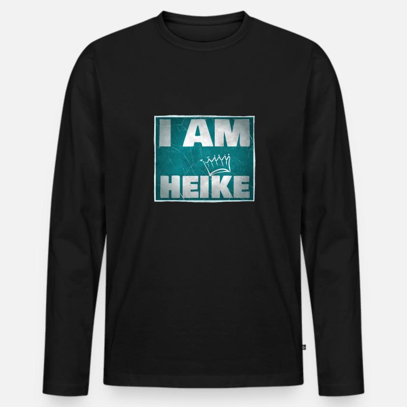 Heike - Männer Premium Bio Langarmshirt - Schwarz