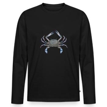 Crab Crab Fishing Gift - Men's Premium Organic Long Sleeve Shirt - black - Front - Nico (187cm)