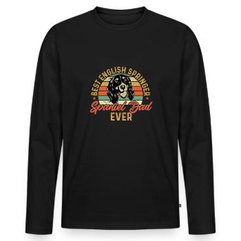 English Springer Spaniel Dog - Men's Premium Organic Long Sleeve Shirt - black - Front - Nico (187cm)
