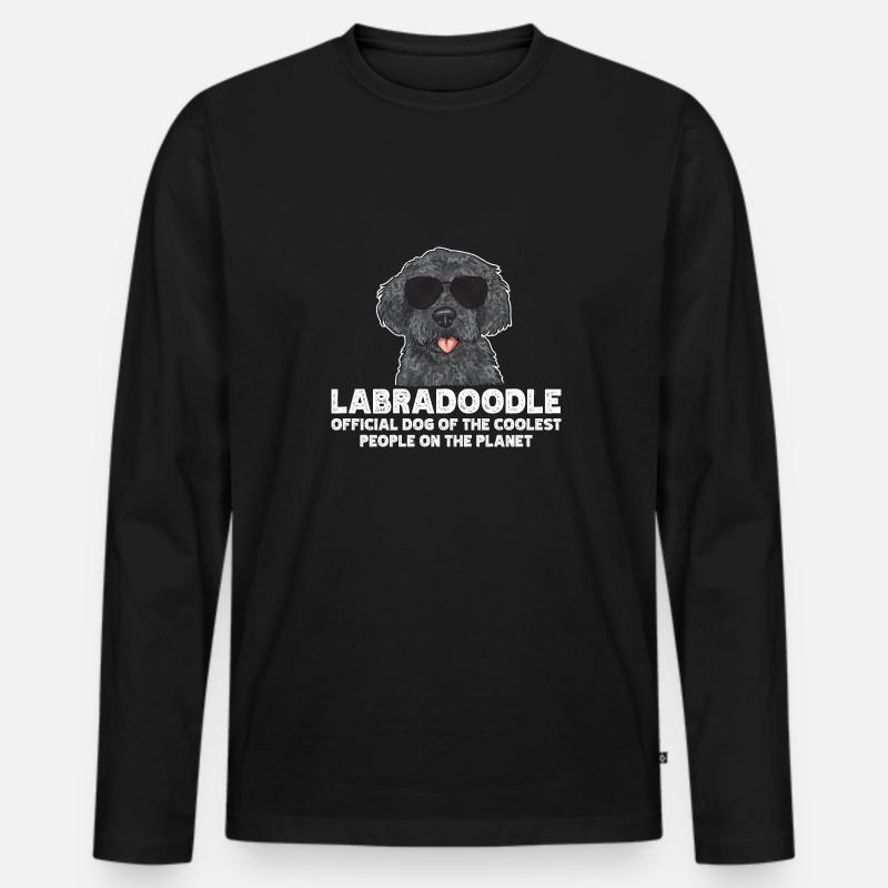 Labradoodle Hund - Männer Premium Bio Langarmshirt - Schwarz