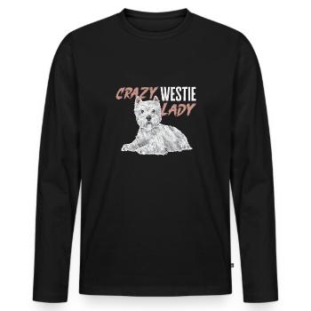 West Highland White Terrier Westie - T-shirt manches longues Premium bio Homme - noir - Devant - Nico (187cm)