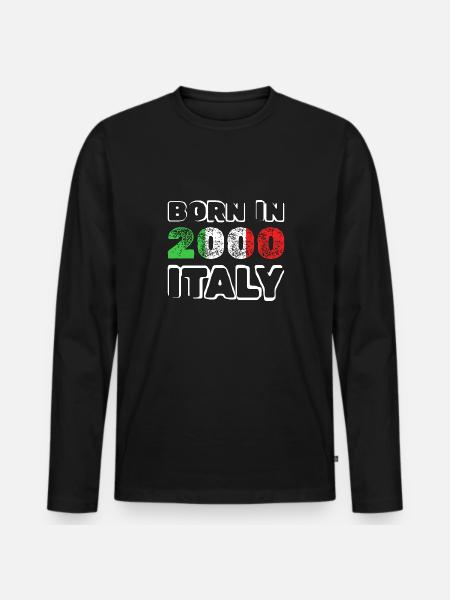 2000 - Männer Premium Bio Langarmshirt - Schwarz
