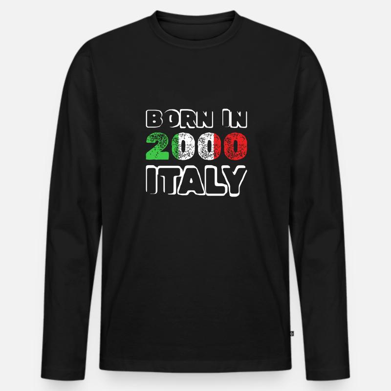 2000 - Männer Premium Bio Langarmshirt - Schwarz