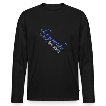 Heldin 2000 - Männer Premium Bio Langarmshirt - Schwarz - Vorne - Nico (187cm)