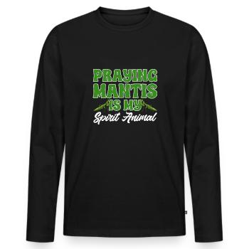 Mante religieuse, collectionneur d’insectes, entomologiste - T-shirt manches longues Premium bio Homme - noir - Devant - Nico (187cm)