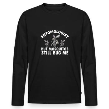Insect collectors, insects, beetle lovers, entomologists - Men's Premium Organic Long Sleeve Shirt - black - Front - Nico (187cm)