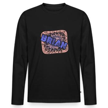 Colleague Brian - Men's Premium Organic Long Sleeve Shirt - black - Front - Nico (187cm)