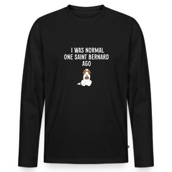 St. Bernard St. Bernard Dog Dog - Men's Premium Organic Long Sleeve Shirt - black - Front - Nico (187cm)