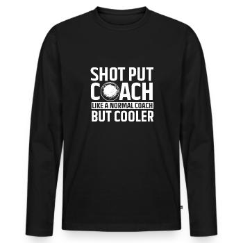 Kugelstoßen Werfen Leichtathletik - Männer Premium Bio Langarmshirt - Schwarz - Vorne - Nico (187cm)