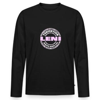 Perfektion Leni - Männer Premium Bio Langarmshirt - Schwarz - Vorne - Nico (187cm)