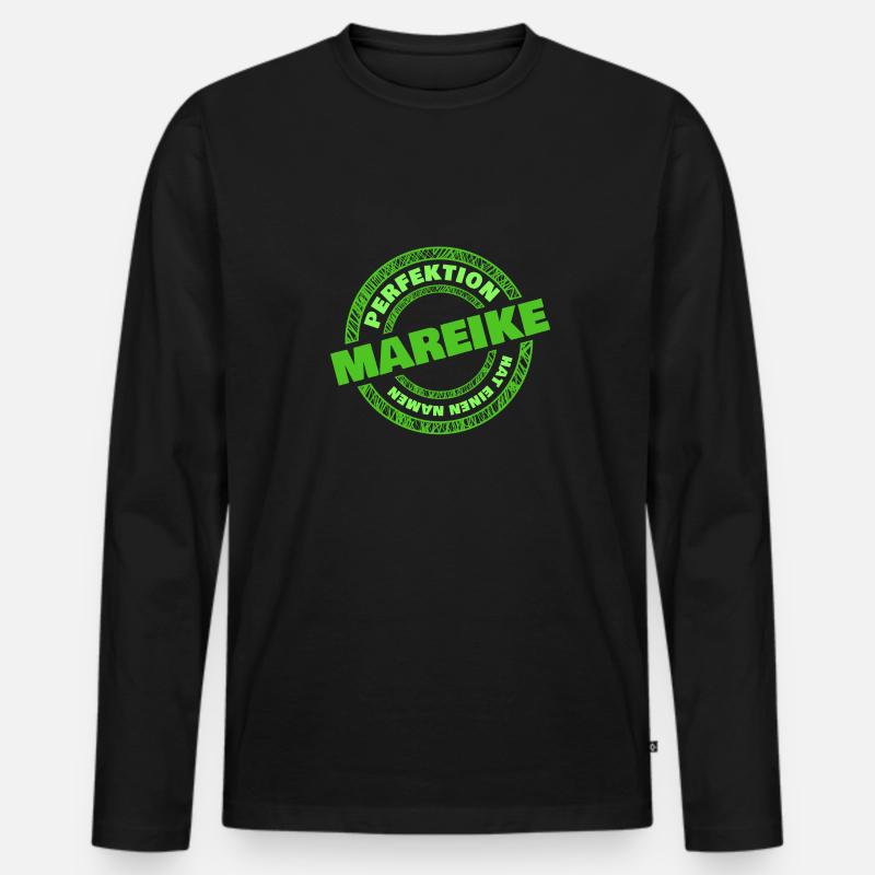 Vorname Mareike - Männer Premium Bio Langarmshirt - Schwarz