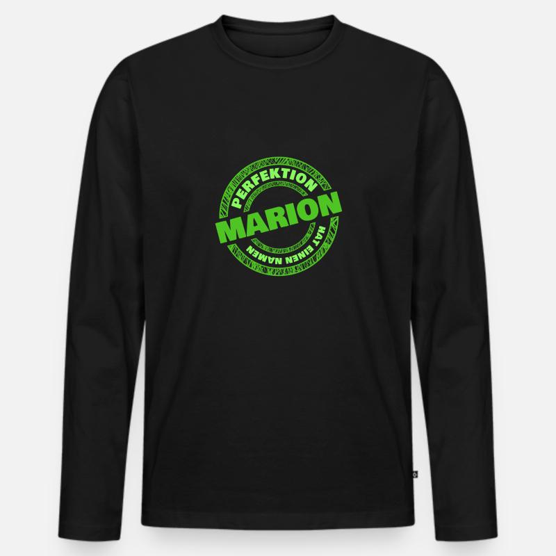 Spruch Marion - Männer Premium Bio Langarmshirt - Schwarz