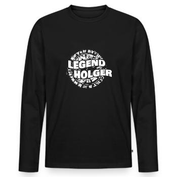 Mann Holger - Männer Premium Bio Langarmshirt - Schwarz - Vorne - Nico (187cm)