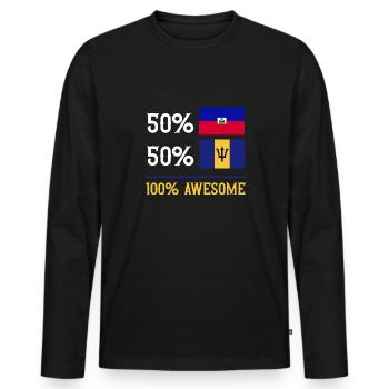 Barbados Flagge Barbadier Bajan - Männer Premium Bio Langarmshirt - Schwarz - Vorne - Nico (187cm)